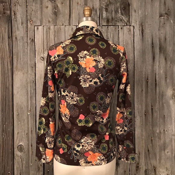 Women’s Vintage 60s 70s Disco Woodstock Hippie Long Sleeve Shirt - Picture 2 of 3